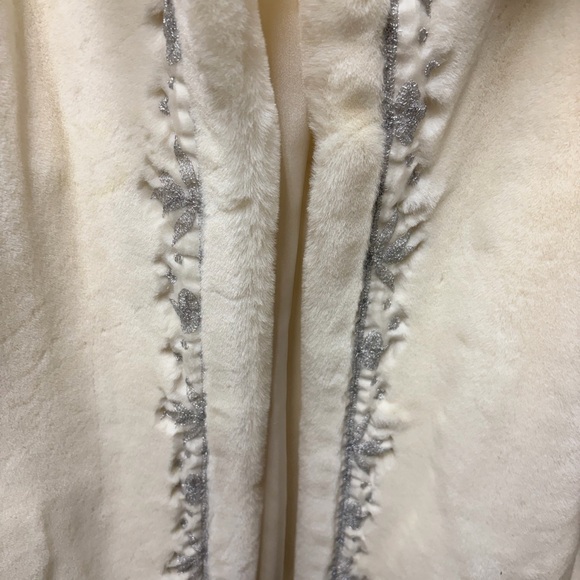 Dennis Basso Ivory Teddy Jacket Faux Fur elegant - Picture 5 of 8